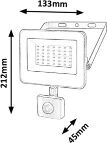 Rabalux 7068 - Riflettore LED con sensore FLOOD LED/30W/230V 4000K IP44 nero
