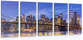 Quadri 5 pezzi – Ponte affascinante a Brooklyn