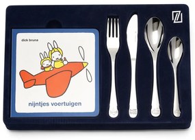 Posate per bambini in acciaio inox argento 4 pezzi Miffy - Zilverstad
