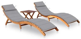 Lettini Prendisole 2 Pz Con Tavolo E Cuscini İn Legno Dacacia /