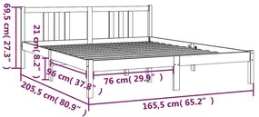 Giroletto Bianco in Legno Massello 160x200 cm