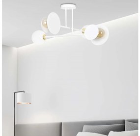 Lampadario a sospensione con supporto rigido MINERVA 2xE27/15W + 2xE14/10W/230V bianco