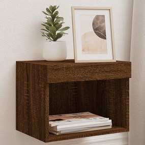 Comodino Con Luci Led A Parete Rovere Marrone /