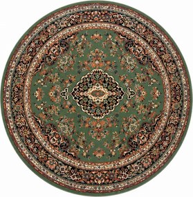 Tappeto Classico Oriental Rotondo Verde Ø 190 cm Stile Persiano Elegante