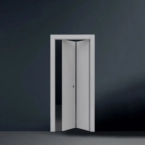 Porta interna pieghevole a libro simmetrica Smoke in legno rivestito melamina colore grigio, L 70 x H 210 cm, apertura a destra