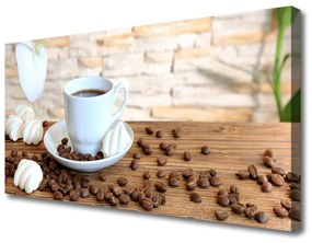 Quadro su tela Tazza da caffè in grani da cucina 100x50 cm