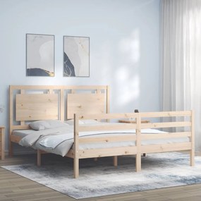 Giroletto Con Testiera 160x200 Cm İn Legno Massello /
