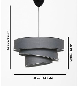 Lampadario color antracite/argentato con paralume in tessuto ø 40 cm Couper – Opviq lights