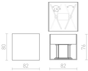 RED-Design Rendl-R12556- Applique da esterno LED CARRE 2xLED/3W/230V IP54