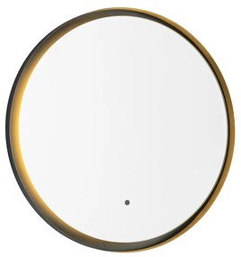 Specchio da bagno moderno nero con LED e dimmer touch - Pim