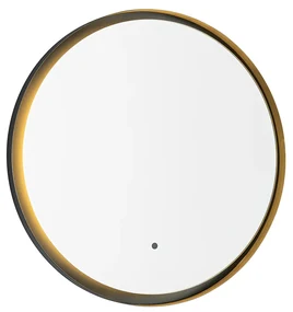 Specchio da bagno moderno nero con LED e dimmer touch - Pim