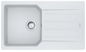 Lavello sopratop 1 vasca con gocciolatoio laterale destro o sinistro FRANKE City fragranite L 50 x L 86 cm bianco