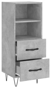 Credenza grigio cemento 34,5x34x90 cm in legno multistrato