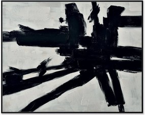 Quadro dipinto a mano con cornice in legno Omaggio A Kline