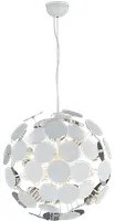 Lampada Sospensione Sfere Piatte Tonde Bianco Argento Discalgo GD Trio