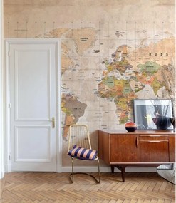 Fotomurale GRANDECOLIFE Mappa, beige. Giallo, arancio 371X280 cm