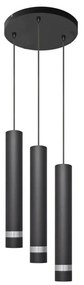 Lampadario LED a sospensione con filo TUBA 3xGU10/4,8W/230V nero/cromo
