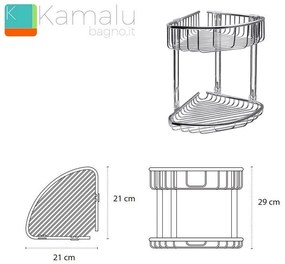 Kamalu - griglia doccia due piani in acciaio kaman alpi-g50