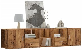 Mobile Angolare Legno Antico 200x40x45 Cm İn Truciolato /