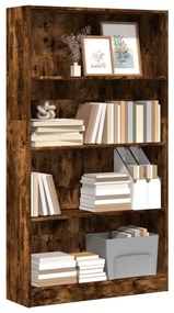 Libreria Rovere Fumo 80x24x143 Cm İn Legno Multistrato /