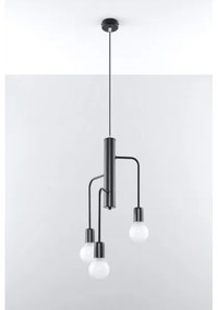 Lampadario a sospensione con filo DUOMO 3M 3xE27/60W/230V nero