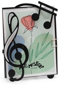Porta foto musica decorato nero in ferro 11x13cmh(9,5x12,5formatode...