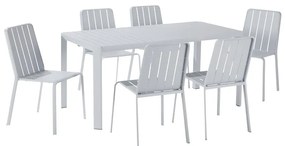 Set tavolo e sedie Idaho NATERIAL in alluminio antracite per 6 persone