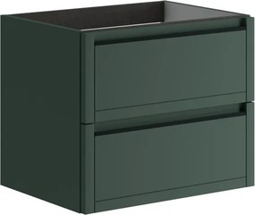 Mobile da bagno sospeso sotto lavabo L 59.5 x H 50 x P 45.5 cm verde opaco, 2 cassetti TRATTO