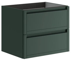 Mobile da bagno sotto lavabo TRATTO verde opaco L 59.5 x H 50 x P 45.5 cm 2 cassetti, lavabo non incluso