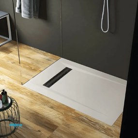 RelaxDesign "Rive Side Solid" Piatto Doccia In Marmoresina Da 80x120 Bianco