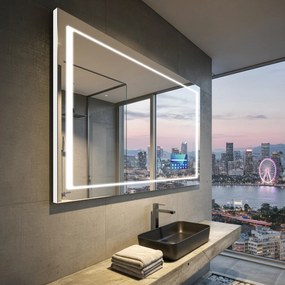 Specchio bagno retroilluminato LED L61 smart specchio per bagno con Stazione meteo Wi-Fi sinistra, Altoparlante Bluetooth