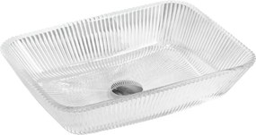 Mexen Tiva lavabo in vetro da appoggio 46 x 33 cm, trasparente - 24184600