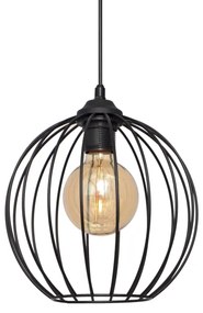 Lampadario a sospensione con filo MERCURE 1xE27/15W/230V diametro 24 cm nero