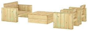 Set Salotto da Giardino 4 pz Legno Massello di Pino Impregnato