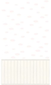Carta da parati panoramica Boiserie nuvole, rosa e bianco 159 x 280 cm