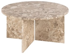 Tavolino rotondo in marmo marrone chiaro ø 90 cm Vega - Actona