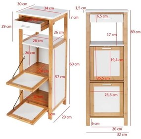 Mobile da bagno in bambù con 2 ripiani e spazio di archiviazione Finja - Wenko