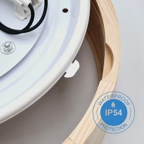 Plafoniera bagno NATURAL 3xE27/15W/230V IP54 pino Ø 37 cm