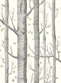 Cole & Son Carta da parati Woods & Stars - Black/ White