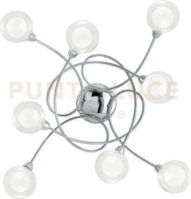 Plafoniera blog cromo 8 luci attacco g9 11x20x66cm diffusore sferic...