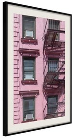 Poster  Pink Facade  Cornice Quadri Cornice nera con pass-partout, Larghezza x Altezza Home decor 30x45