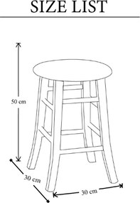 Sgabello TONDO in legno massello h50 cm