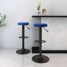 Sgabelli Da Bar 2 Pz Blu İn Velluto /