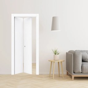Porta interna pieghevole a libro simmetrica Matt in legno colore bianco, L 80 x H 210 cm, apertura a sinistra