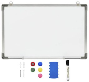 Lavagna Magnetica Bianca Cancellabile A Secco 60x40 Cm Acciaio /