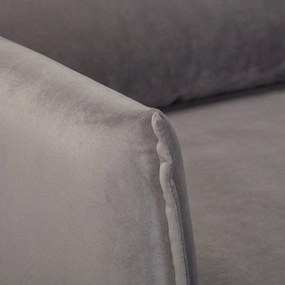 Poltrona grigia con rivestimento in velluto Juli – Ropez