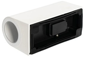 Lampada da parete esterna moderna in plastica bianca ovale 2 luci - Baleno