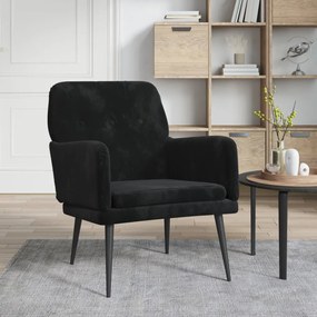 Poltrona Nera 62x79x79 Cm Velluto /