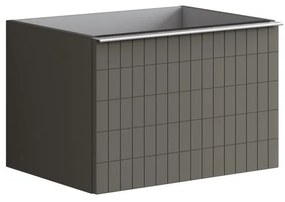Mobile da bagno sospeso sotto lavabo L 60 x H 40 x P 45.5 cm grigio laccato opaco, 2 cassetti Pixel grid