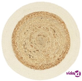 vidaXL Tovagliette 6 pz Naturale Neutro 38 cm Rotonde in Juta e Cotone